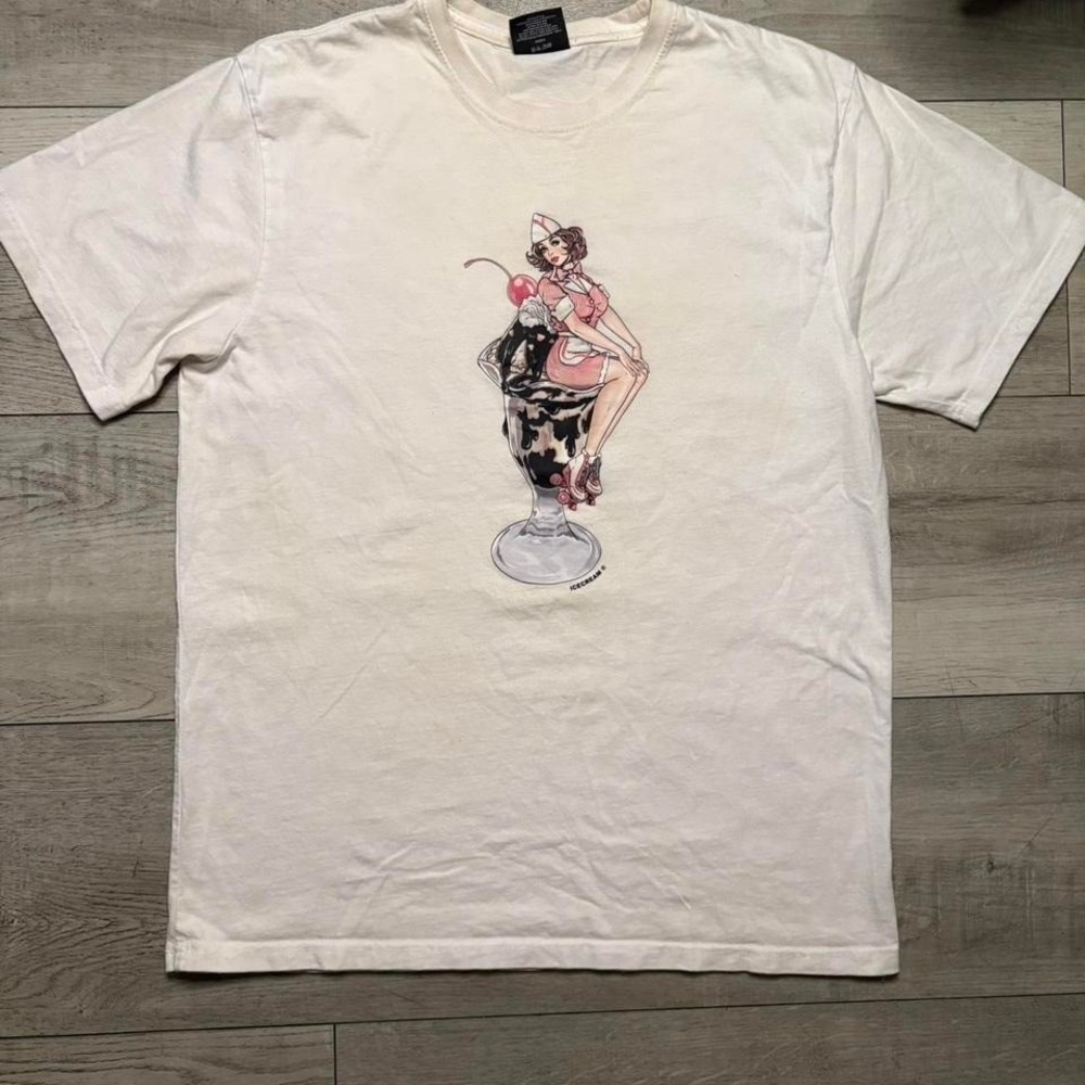 White‎ vintage ICE CREAM  t-shirt